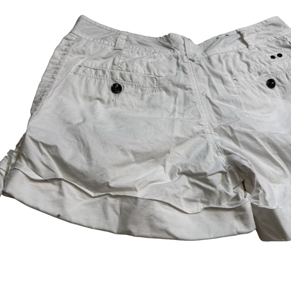 Converse One Star White Shorts Size 4 Tie Detail at the Hem Cuffed Cotton NWOT - Picture 14 of 14
